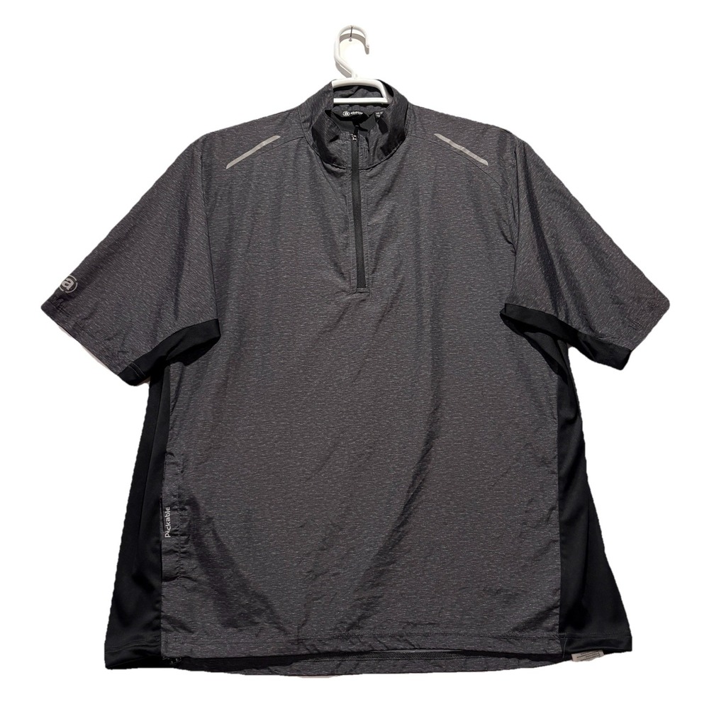 Abacus Sportswear Men's Size 2XL Ganton Stretch Wind Shirt Antracit Gray Black